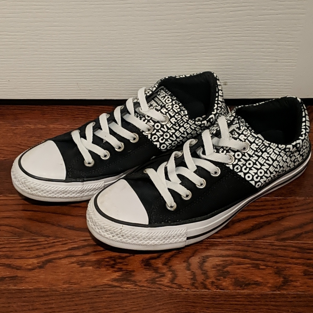 Converse All Star black and white sneakers size 8